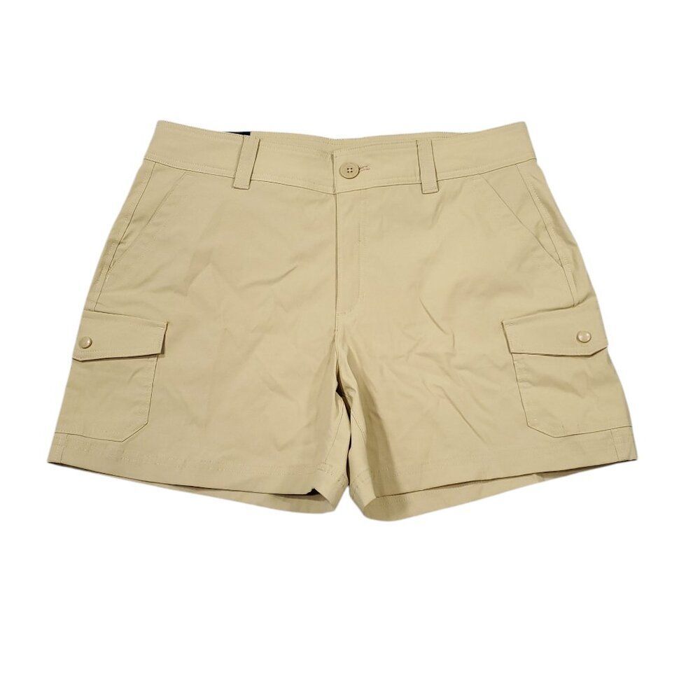 Eddie Bauer Cargo Pocket Shorts Khaki Beige Women's Size 10 Stretch